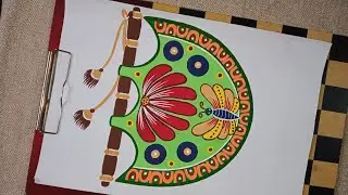 How To Draw HandFan | HandFan Design Drawing Using Poster Colours | #ElementeryIntermediateDrawing