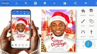 How to Design a Christmas Poster in PixelLab | Season's Greetings Flyer Tutorial
