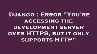 Django : Error 