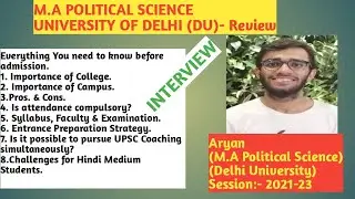 MA Political Science From DU||M.A Political Science From Delhi University||MA Political Science||