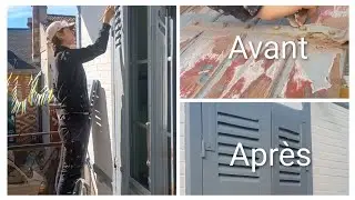 Avant/Apr&egrave;s : r&eacute;nover des volets bois sans d&eacute;capage complet ! (M&eacute;thode ACORENOV)