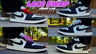 Jordan 1 Low Mocha - Big Lace Swap On Feet Look 🔥