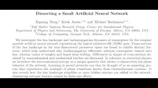 [QA] Dissecting a Small Artificial Neural Network