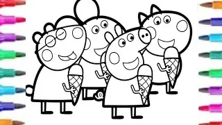 Peppa pig & friends drawing, colouring and painting for kids and toddlers  | Peppa pig draw 