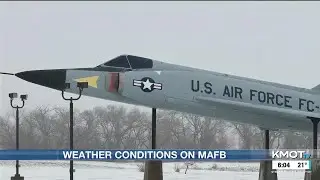 Icy conditions improve on Minot AFB, winds expected to pick up