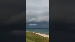 Dark cloudy sky above North Sea near Hirsthals