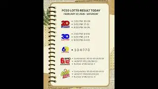 Lotto Result Today 9PM - FEBRUARY 07, 2026 SATURDAY #2dlotto #3Dlotto #lottoresult #lotto