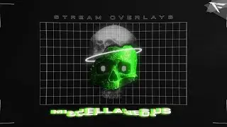 Miscellenous Twitch Overlay & Alerts Pack | Animated Synthwave Skull Stream Overlays