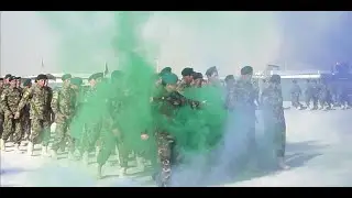 National army soldiers parade in Ghazi Kamal Ataturk military training center Kabul base.