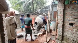 বাড়ির ছাদে ঢালাই | Roof Casting Work in Bangladesh | Construction Workers Hard Work।