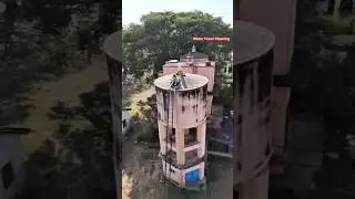 Water Tower Cleaning India #cleaningequipment #pressurewasher #drone #satisfying