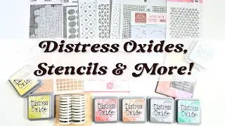Mixed media supplies haul | Distress Oxide ink pad swatches, Stamp and Stencils