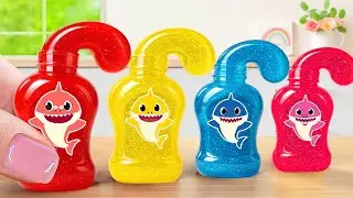 Baby Shark Rainbow Bottle Jelly 🦈🌈Cute Bottle Candy Decorating 💖🍬Mini Cake Wonderland