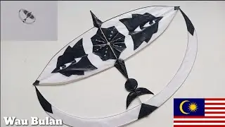 CARA MEMBUAT LAYANGAN WAU BULAN KEBANGGAAN MALAYSIA - dari lidi kelapa