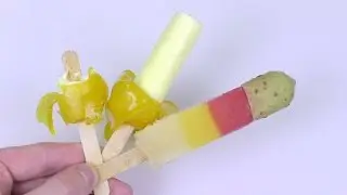 Banana Gummy Ice Cream & Cactus Ice Pop