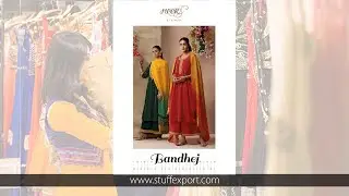 Stuff Export Presents Kimora Heer Bandhej Modal Silk With Work Straight Salwar Kameez Catalog | Suit