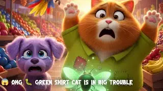 😱 OMG 🐛 Green Shirt Cat is in BIG TroubleLittle 🐶 puppy,s Unbelievable Bug Story@NAWAcatanimation 