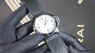Panerai Black Seal Skin Leather Strap with Black Buckle.  Ultra Soft and Waterproof on PAM00775