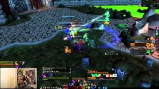 WoW MoP - Feral Druid Kitty Cleave  (Arms Warrior, Resto Shaman) 3v3 Arena