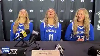 Big 12 WBB Media Days | BYU | G/F Brinley Cannon, G Delaney Gibb, F, Hattie Ogden