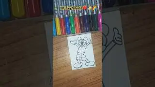 How to draw MickyMouse❤️✨🌈#Shorts#MickyMouseDrawing😱#drawingtutorials#satisfying#CartoonSpecial#art💖