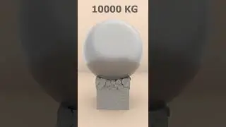 Metal Ball - Crushing Concrete with different weight #trending #viral #reels #physics #simulation
