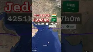 Lucknow to jeddah flight journey | India to Saudi Arabia flight route #flight #travel #viralshorts