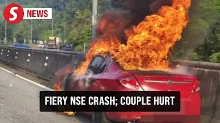 Couple survives fiery car crash on North-South Expressway