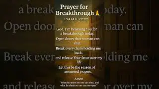 Prayer for Breakthrough 🔑🙏 | Isaiah 22:22 | Open Doors