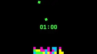 1 Minute Timer ⏳ ASMR Falling Bricks Countdown (13 Cols, Speed 3, Theme cyberpunk)