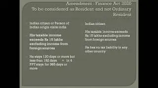 CA Intermediate Income Tax | Residential Status Notes | Quick Notes