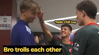 Arda G&uuml;ler and Huijsen salute each other during Turkey vs Spain, look at their funny reaction...