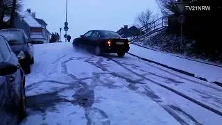 crazy lady stuck on snow ice
