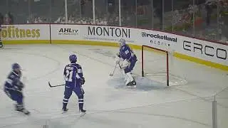 Syracuse Crunch goalie Brandon Halverson warms up 10/18/24