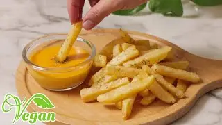 Vegan Crispy French Fries & Cheese Sauce 🍟 | Cook French Fries & Cheese Sauce Like Nino 😃 | FaraVeg
