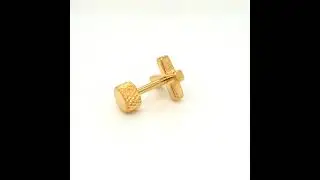 ASHA Jewelry - Stainless Steel Cross Screw Earring Yellow Gold