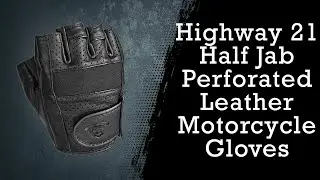 Highway 21 Half Jab Perforated Leather Motorcycle Gloves