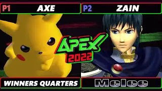Apex 2022 Winners Quarters - Axe (Pikachu) Vs. Zain (Marth) - SSBM Melee Tournament