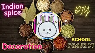 Spice decoration//How to make art with Indian spices//Indian Spices school project work //Spices tlm