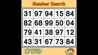 【JimmyPuzzle】 Fun Daily Puzzle for Your Brain! 《Number Search｜Brain Exercise》 #170