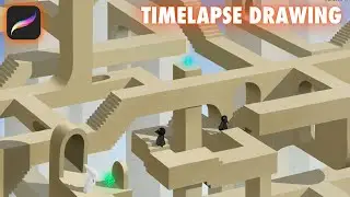 Monument Valley game fanart &ndash; timelapse drawing [Procreate]