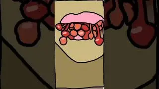 Animated ASMR Enoki Mushroom Eating.                  #asmr #oddlysatisfying #asmrfood #asmreating