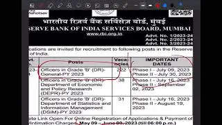 RBI Grade B 2023 Notification out🔥🔥