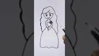 Princess drawing 👸👸 | easy outline | simple drawing.