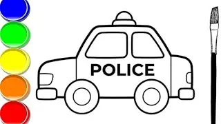 Let's colour and draw a cute polish car for kids easy step by step drawing