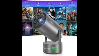 Projector with WiFi and Bluetooth, Mini Portable Projector with Built-in Rechargeable Battery