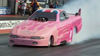 Jayne Kay Funny Car Burnout at Santa Pod Raceway Flame and Thunder 2011