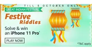 Amazon Festive Reddile Quiz Answers Today 28 September || Win iPhone 11 pro