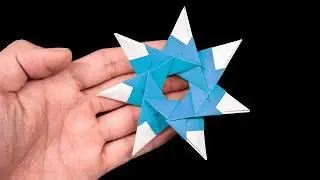 How to make Ninja Star 7 points - Easy origami for kids