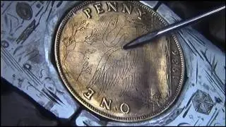 Hand engraving Penmanship style Swan